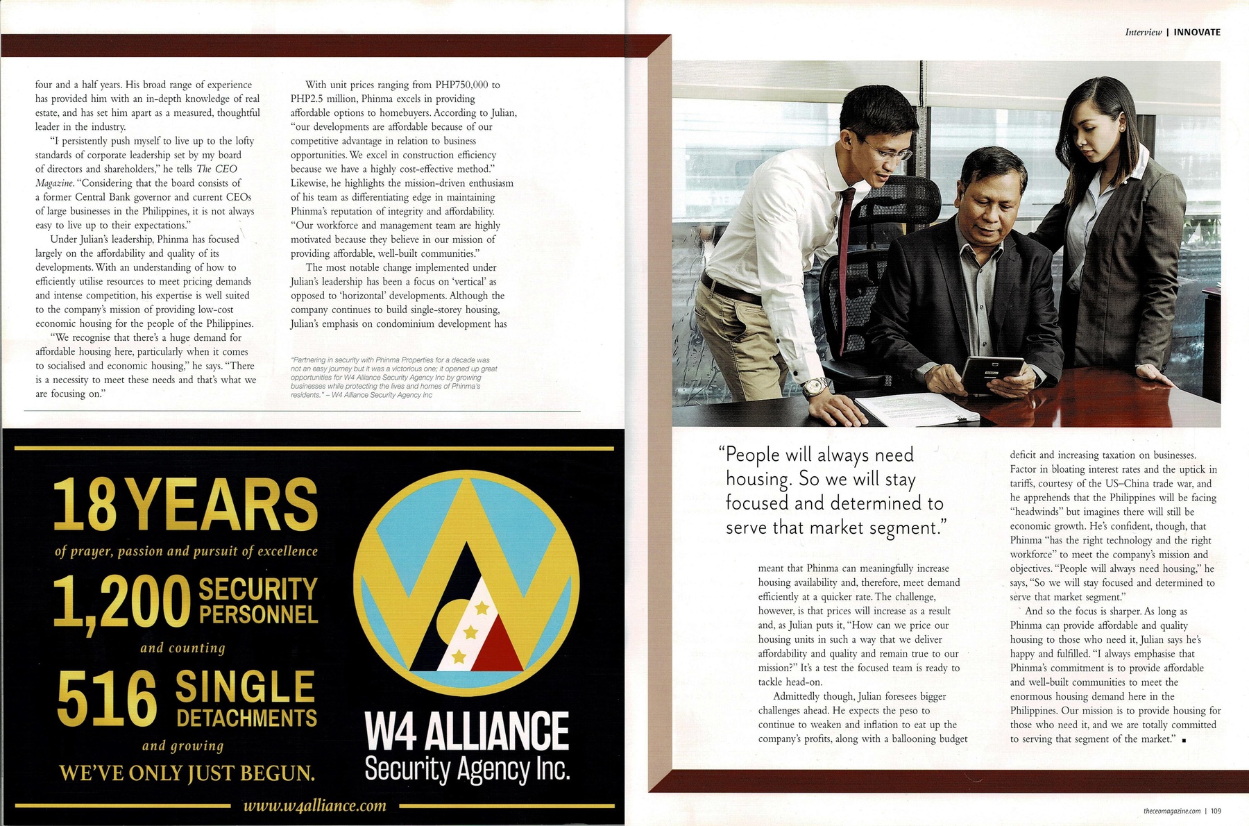 CEO Magazine feature spread page 2